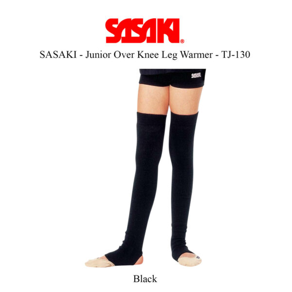 rhythmic-gymnastics-sasaki - junior over knee leg warmer - tj-130 - black